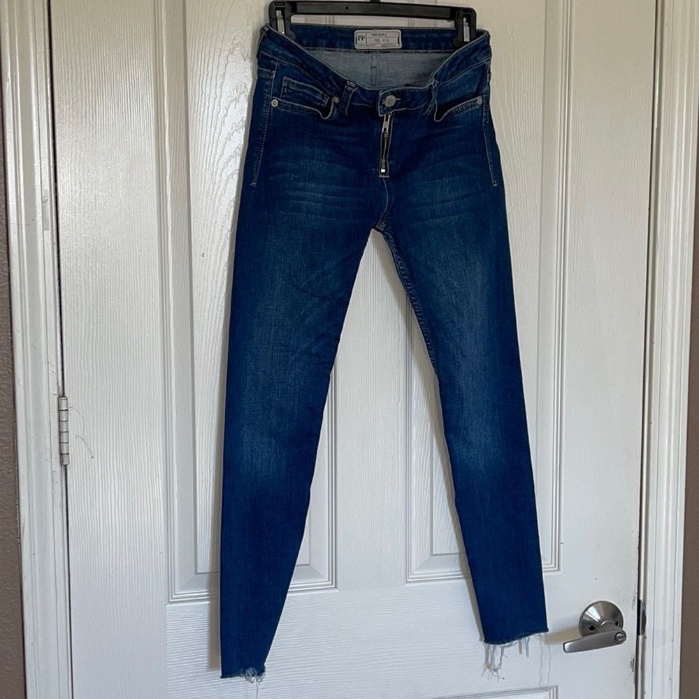 Free People Raw Hem stretch Jeggings Skinny Jeans size 24